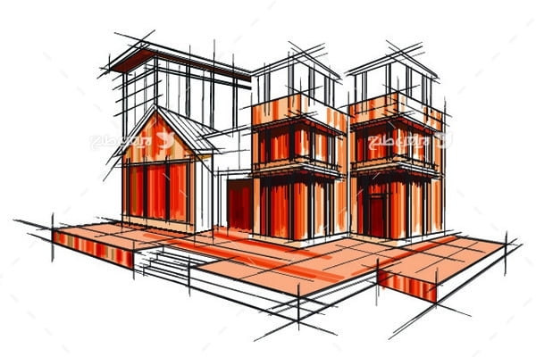 طرح گرافیکی وکتور ساختمان