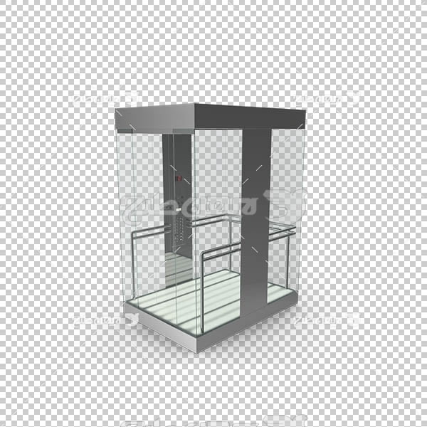 تصویر سه بعدی دوربری اتاقک شیشه ای آسانسور