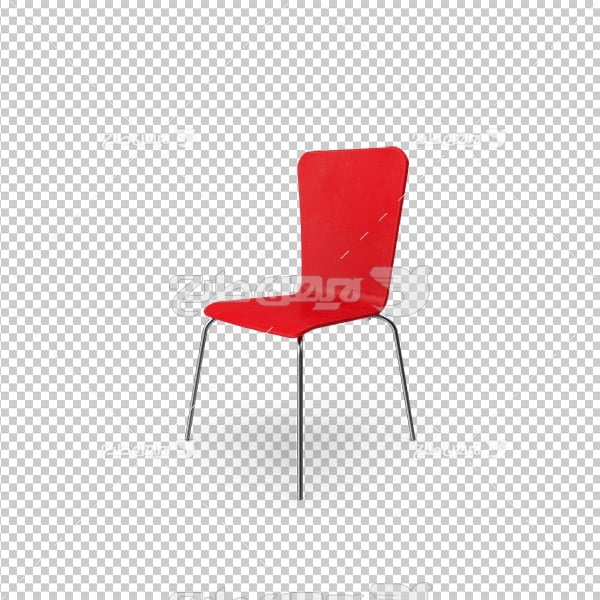 تصویر دوربری سه بعدی صندلی قرمز