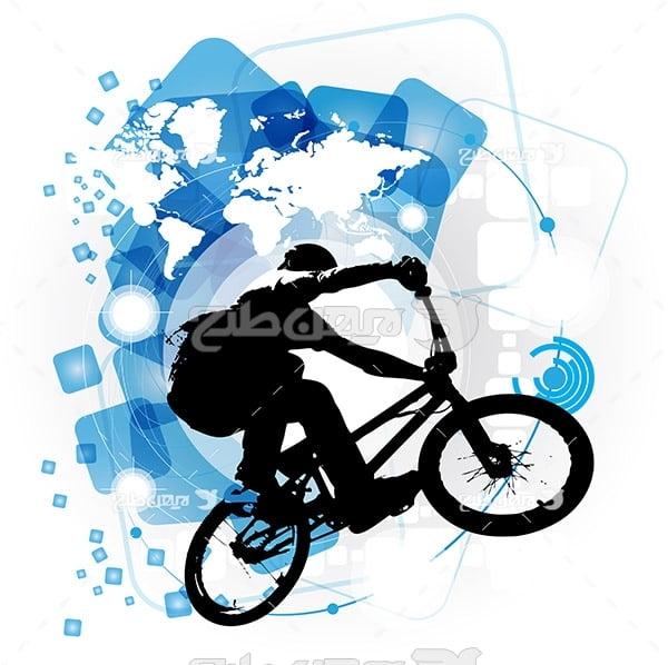 طرح وکتور ورزشی دوچرخه سواری