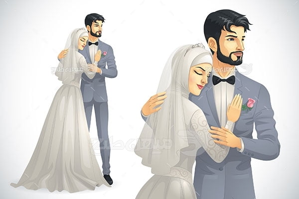 وکتور کاراکتر عروس با حجاب