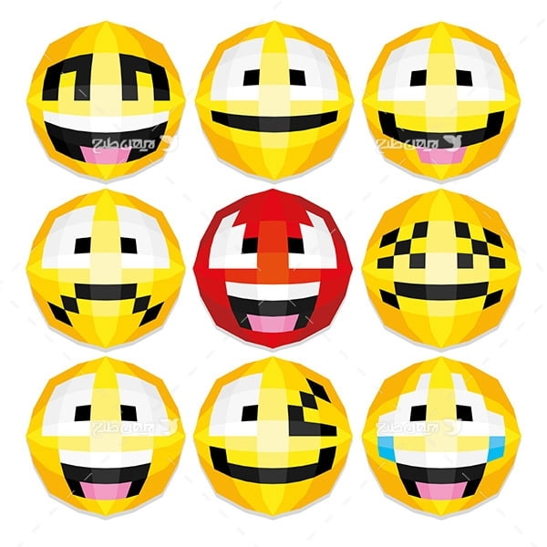 طرح وکتور پیکسلی اموجی emoji