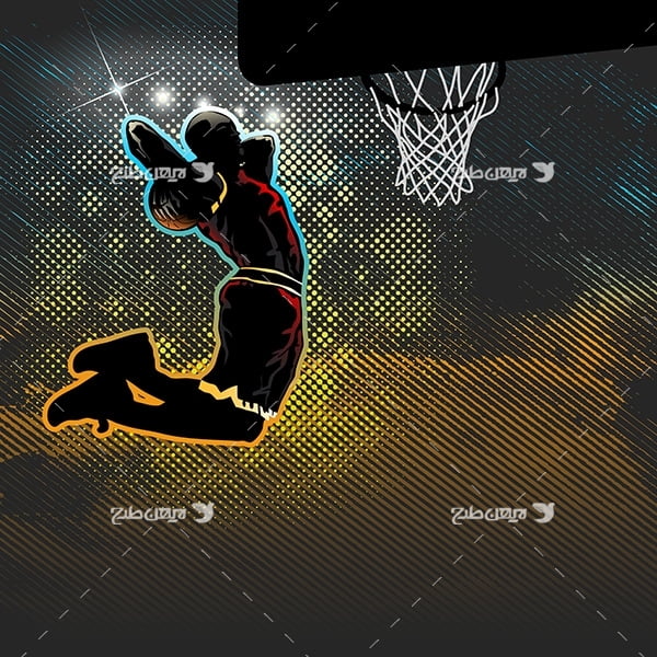 طرح وکتور گرافیکی با موضوع  ورزش بسکتبال