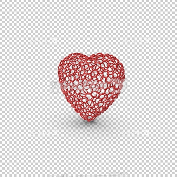 تصویر سه بعدی دوربری قلب قرمز