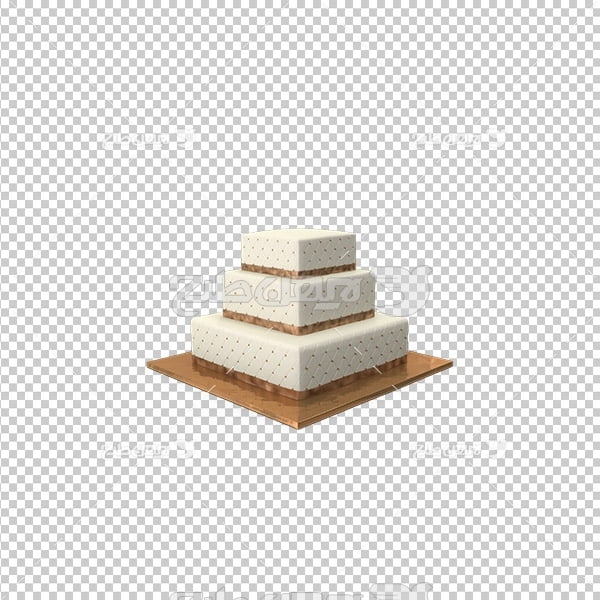 تصویر دور بری سه بعدی کیک خامه ای سه طبقه