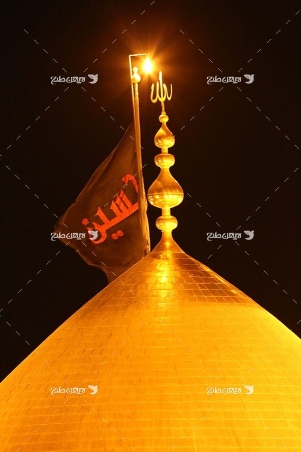 تصویر با کیفیت از گنبد امام حسین علیه السلام در شب