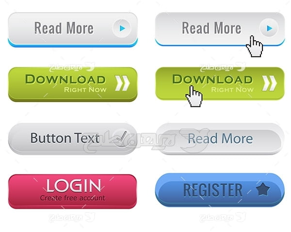 وکتور دکمه صفحات وب سایت