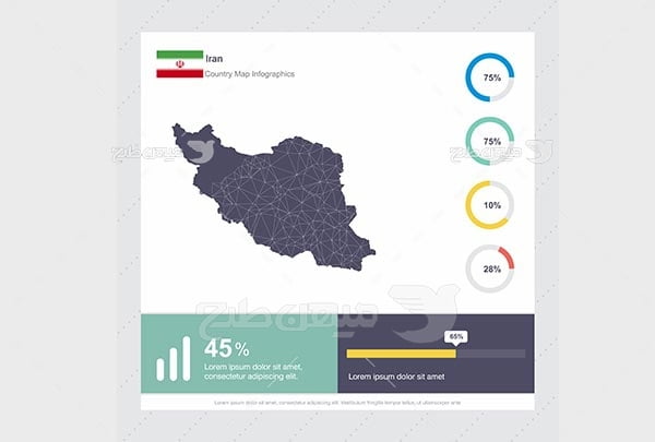 وکتور اینفوگرافیک نقشه ایران