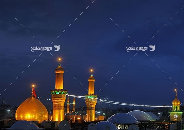 تصویر با کیفیت از گنبد امام حسین علیه السلام در شب