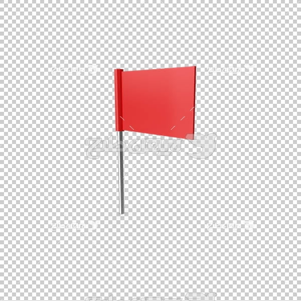 تصویر سه بعدی دوربری پرچم قرمز