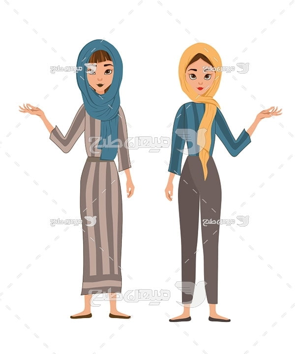 وکتور کاراکتر زن با حجاب