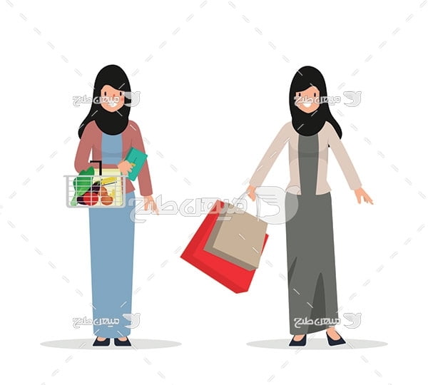 وکتور کاراکتر زن با حجاب و خرید