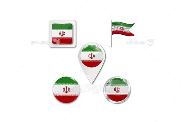 وکتور پرچم ایران و الله