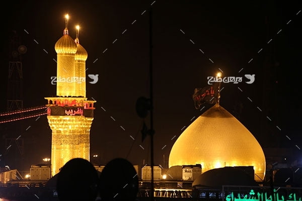 تصویر با کیفیت از گنبد امام حسین علیه السلام در شب