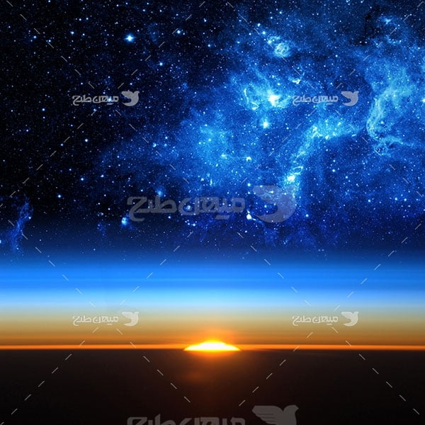 عکس کهکشان و طلوع خورشید