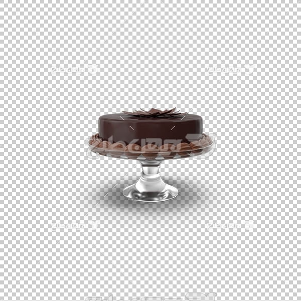 تصویر سه بعدی دوربری کیک شکلاتی