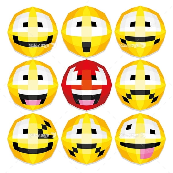 طرح وکتور پیکسلی اموجی emoji