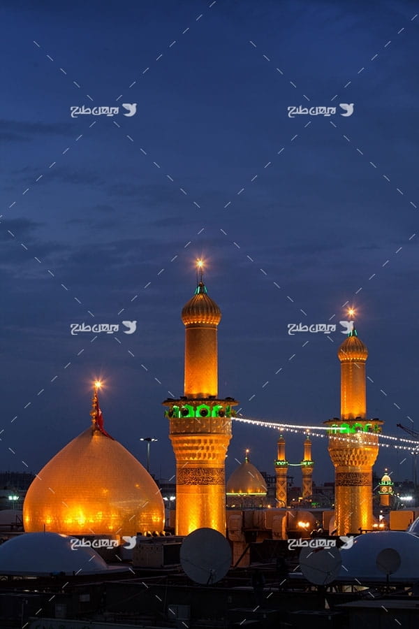 تصویر با کیفیت از گنبد امام حسین علیه السلام در شب