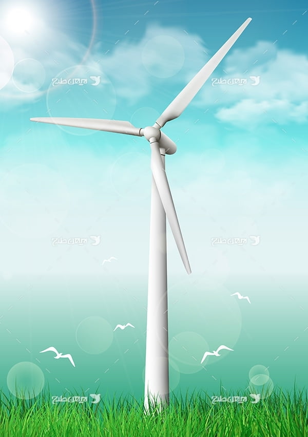 طرح وکتور صنعتی توربین ذخیره برق و انرژی باد