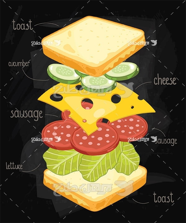 وکتور اسنک سبزیجات با پنیر