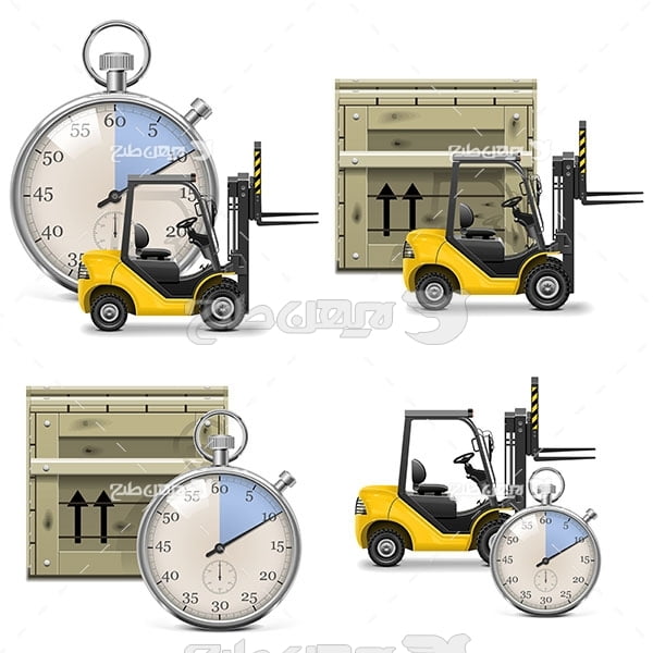 وکتور کامیون ساعت و لیفتراگ