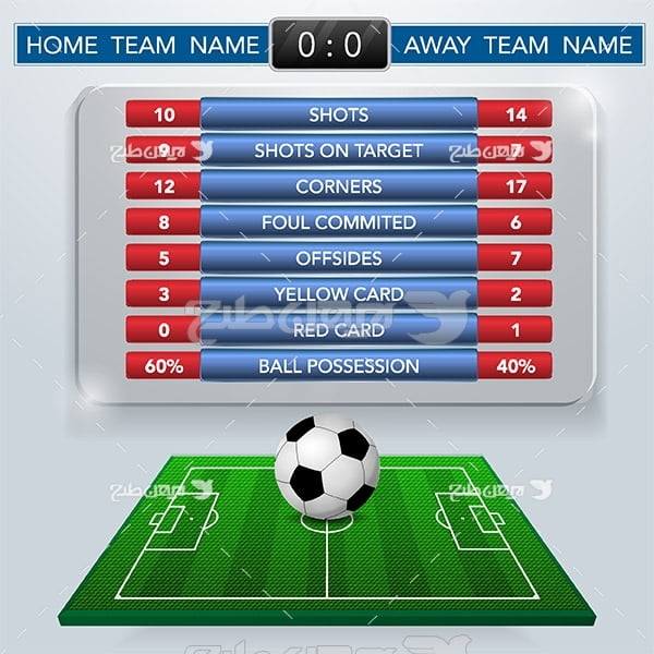 طرح وکتور ورزشی جدول و آمار فوتبال