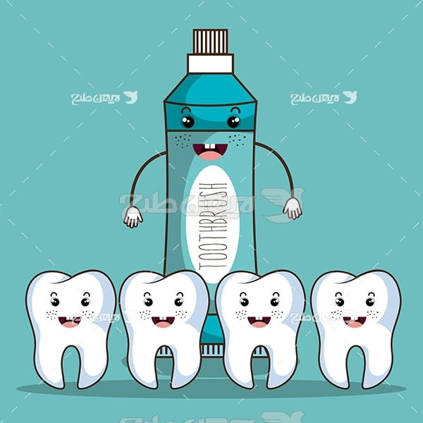 وکتور گرافیکی دندان و خمیردندان