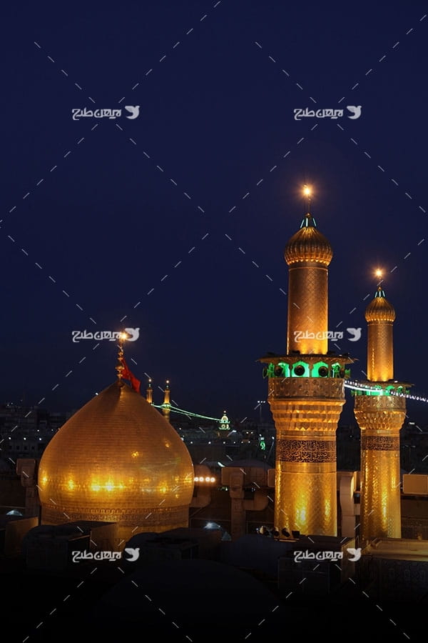 تصویر با کیفیت از گنبد امام حسین علیه السلام در شب
