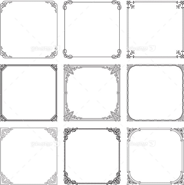 وکتور دور کادر و نقوش اسلیمی