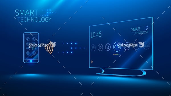 طرح وکتور گرافیکی با موضوع تلویزیون هوشمند و وایرلس