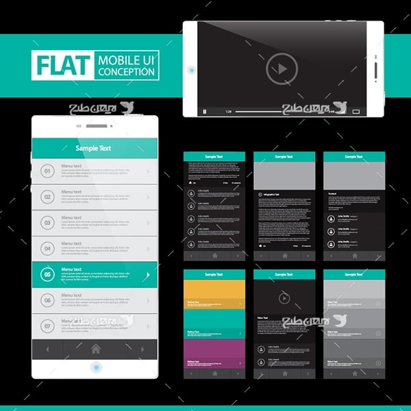 طرح وکتور اپلیکیشن و نرم افزار موبایل