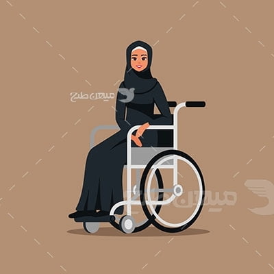 وکتور کاراکتر حجاب در زن معلول