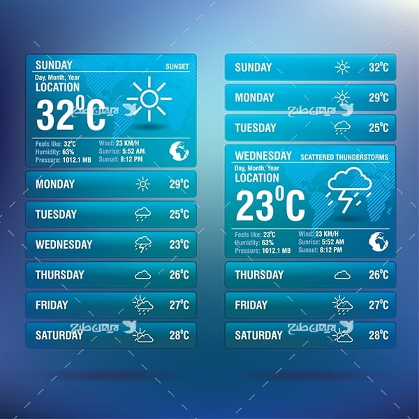 طرح گرافیکی وکتور با موضوع هواشناسی