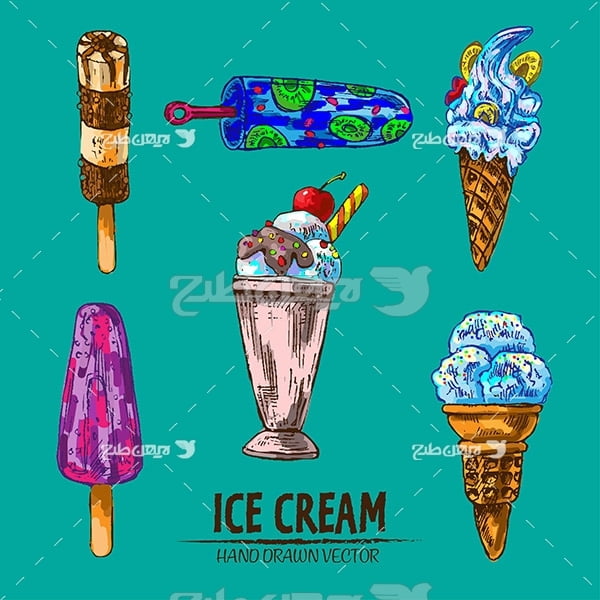 وکتور گرافیک انواع بستنی