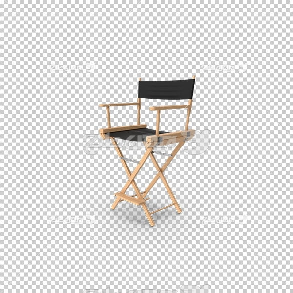 تصویر دوربری سه بعدی صندلی چوبی