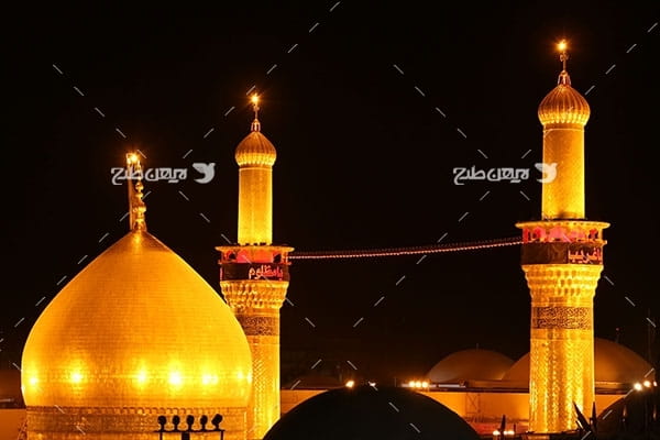 تصویر با کیفیت از گنبد امام حسین علیه السلام در شب