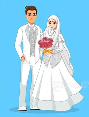 وکتور کاراکتر حجاب عروسی