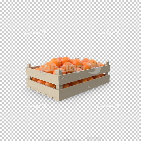 تصویر دوربری سه بعدی جعبه پرتقال