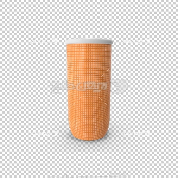 تصویر سه بعدی دوربری لیوان آب پرتقال