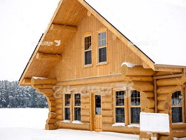 خانه چوبی برفب