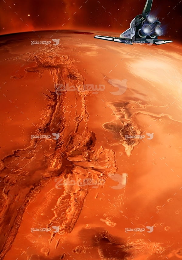عکس فضاپیما و سیاره مریخ