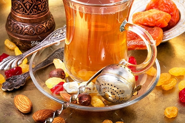 عکس چای و خشکبار