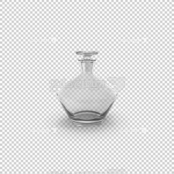 تصویر سه بعدی دوربری بطری شیشه ای