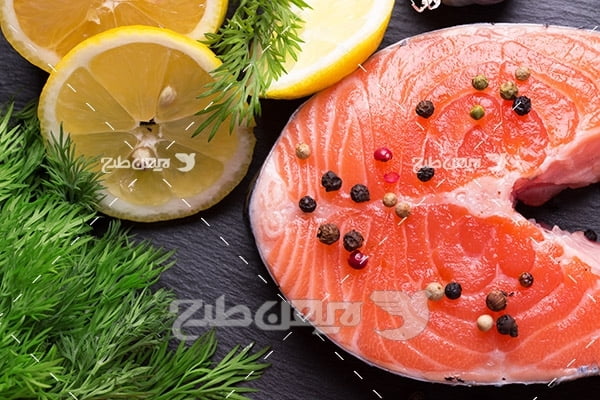 ماهی،گوشت ماهی,غذای ماهی سبزیجات لیمو 