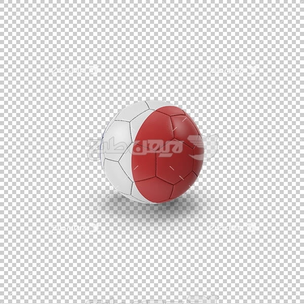 تصویر سه بعدی دوربری توپ سفید و قرمز