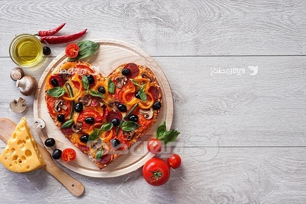پیتزا به شکل قلب