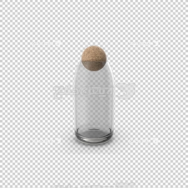 تصویر سه بعدی دوربری بطری در دار شیشه ای
