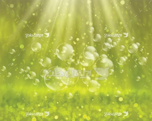 وکتور حباب با زمینه سبز