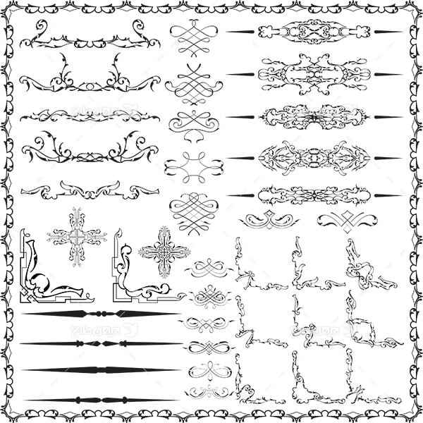 طرح وکتور دور کادر و نقوش اسلیمی