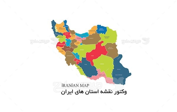 وکتور نقشه استان های ایران